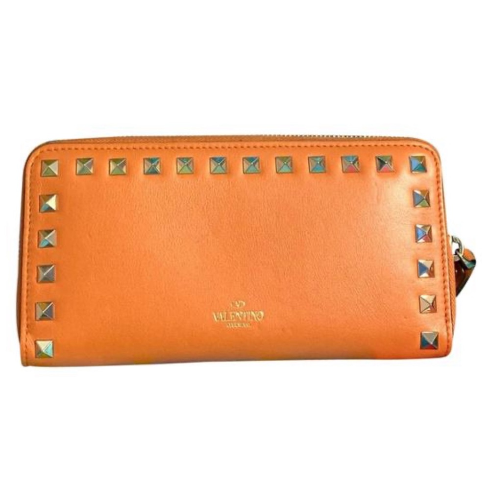 Valentino Garavani Rockstudd Wallet in Orange NEW